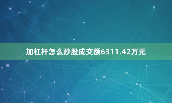 加杠杆怎么炒股成交额6311.42万元